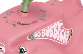 Машинка-толокар Big Цветок, с защитными насадками, розовый (56110) - Pampik - 5