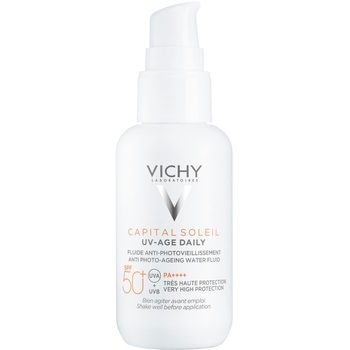 Сонцезахисний невагомий флюїд Vichy Capital Soleil UV-Age Daily проти ознак фотостаріння шкіри обличчя SPF 50+, 40 мл - Pampik