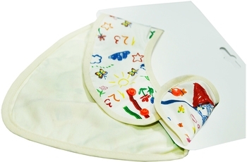 Непромоканий слюнявчик-бандану ЕКО ПУПС Eсo Cotton My Home, нар. 21х30, білий (BEC-016) - Pampik - 3