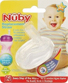 Сменная силиконовая трубочка Gripper, укрепленная Nuby - Pampik