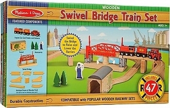 Деревянный набор "Железная дорога", 47 элементов Melissa&Doug - Pampik