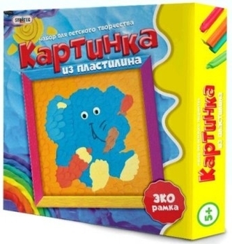 Набор для творчества "Картинка из пластилина", Слон Strateg - Pampik