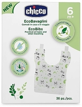 Набор одноразовых слюнявчиков "Eco Bibs", 36 шт. Chicco - Pampik