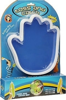 Игрушка "Тарелка" с шаром липучкой, синяя, рука Shantou - Pampik