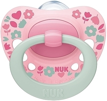 Пустышка Signature, силикон р.2, розовые цветочки NUK - Pampik