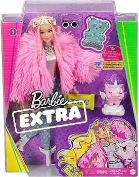 Кукла Барби Exta "Стильная модница", в розовой шубке Barbie - Pampik