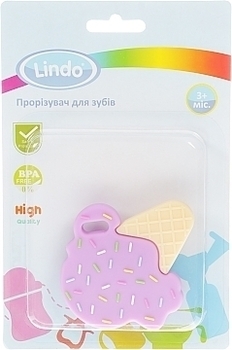 Прорезыватель для зубов "Мороженое", белый Lindo - Pampik