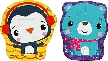 Магнитные беби пазлы "Fisher Price. Мишка и пингвин", англ. Vladi Toys - Pampik