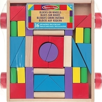 Набор деревянных блоков на тележке Melissa&Doug - Pampik