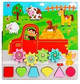 Деревянная рамка-вкладыш, шестеренки Shantou - Pampik