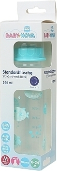Бутылочка из полипропилена для кормления Baby-Nova Декор, 250 мл (3960071) - Pampik - 2