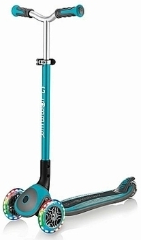 Самокат Globber Master Lights, до 50 кг, колеса з підсвічуванням, бірюзовий (662-105) - Pampik