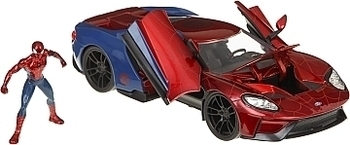 Машина металлическая Jada Марвел Человек-Паук Ford GT (2017) с фигуркой Человека-Паука (253225002) - Pampik - 3