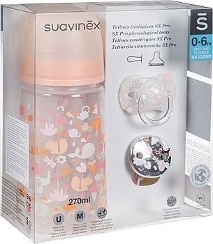 Набор для кормления "Memories: Истории малышей" 0-6 мес, 3 предмета, розовый Suavinex - Pampik