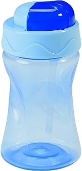 Чашка с трубочкой Baby-Nova, голубая, 300 мл (3966042) - Pampik