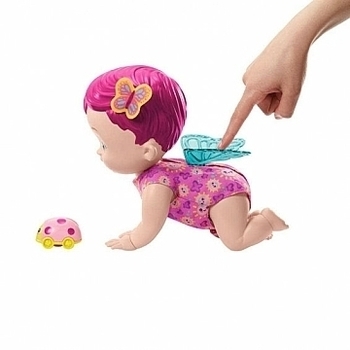 Інтерактивний пупс My Garden Baby Giggle & Crawl Baby Butterfly Doll, рожевий - Pampik - 2