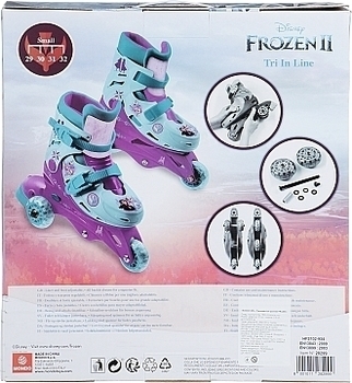 Роликовые коньки 3 колесные "Frozen", бирюзовые с фиолетовым Mondo - Pampik - 5