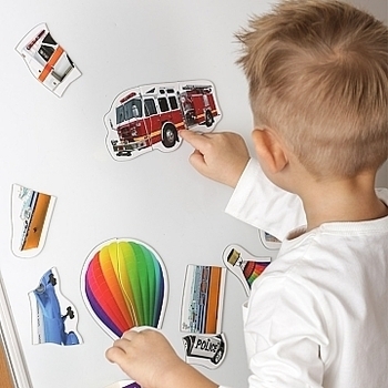 Набор магнитов "Baby puzzle. Транспорт", 18 шт. Magdum - Pampik - 6