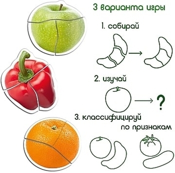 Набор магнитов "Baby puzzle. Фрукты и овощи", 18 шт. Magdum - Pampik - 6