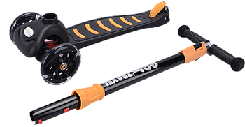 Самокат GO Travel, чорний з оранжевим (LS304B-BY) - Pampik - 4