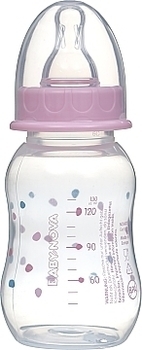 Бутылочка пластиковая Baby-Nova ПП, розовая, 130 мл (3960072) - Pampik