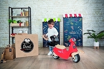 Скутер-біговел дитячий Smoby Доставка їжі, зі знімним боксом, червоний (721007) - Pampik - 3