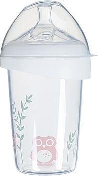 Бутылочка для кормления антиколиковая с силиконовой соской для мальчика "Сова", 270 мл Nip - Pampik