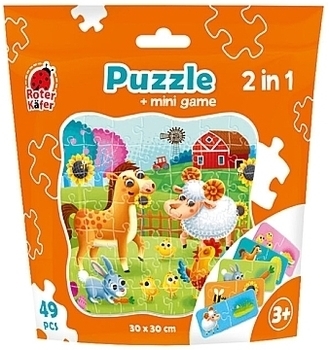 Пазли Vladi Toys 2 в 1 Ферма з міні-грою, 49 елементів (RK1140-05) - Pampik