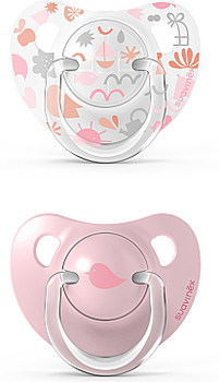 Пустышка анатомическая "Истории малышей" 0-6 мес, розовая, 2 шт Suavinex - Pampik