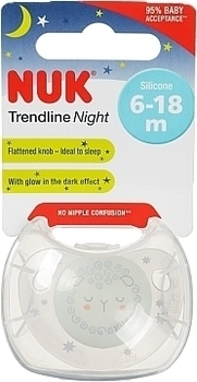 Пустышка "Trendline Day And Night", 6-18мес, барашка NUK - Pampik