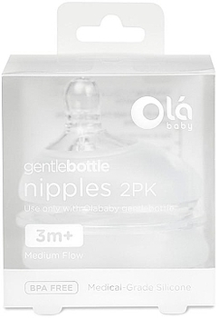 Сменная насадка для новорожденных на бутылочку Gentle Bottle, 3-6 м., 2шт Olababy - Pampik