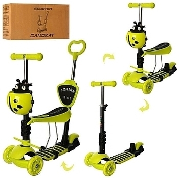 Самокат ITrike 5в1 Maxi JR 3-026-GR1, зеленый - Pampik