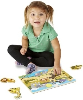 Рамка-вкладыш "Safari Peg Puzzle. Сафари", 7 элементов Melissa&Doug - Pampik - 3