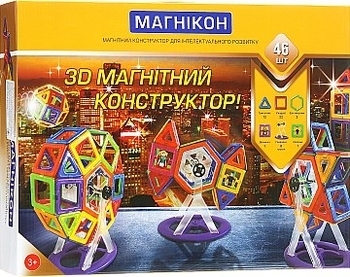 3D магнитный конструктор, 46 деталей Магникон - Pampik - 2
