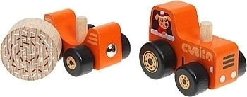 Деревянная игрушка "Трактор", на магнитах Cubika - Pampik - 2