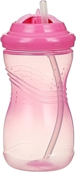Поїлка-непроливайка з силіконовою соломинкою Курносики, рожева, 420 мл (7225) - Pampik - 2