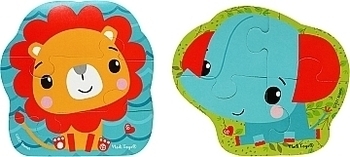Магнитные беби пазлы "Fisher Price. Лев и слоник", англ. Vladi Toys - Pampik