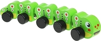 Деревянная игрушка "Гусеница", на магнитах Cubika - Pampik