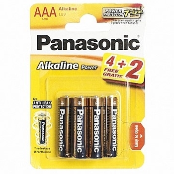 Батарейка Panasonic Alkaline Power AAA LR03, 6 шт. - Pampik