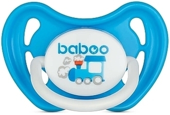 Пустышка латексная Baboo Transport, с рождения, синяя (90416) - Pampik