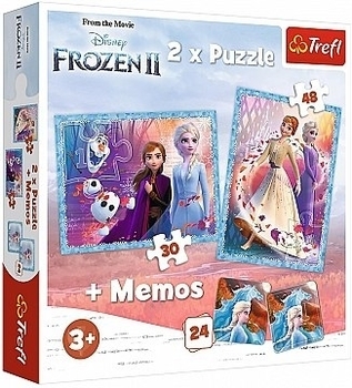 Пазл 2 в 1 + мемос "Холодное сердце 2. Загадочная земля " Trefl - Pampik