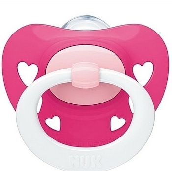 Пустышка Signature, силикон р.2, розовые сердечки NUK - Pampik