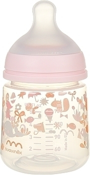 Бутылочка "Истории малышей", 150 мл, физиологическая соска, медленный поток, розовая Suavinex - Pampik - 2