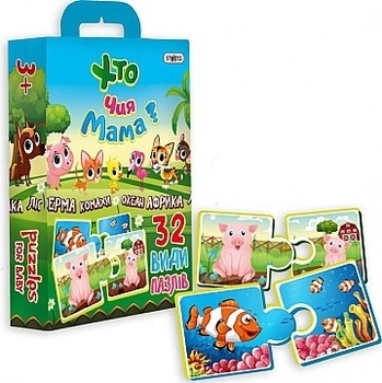 Пазлы для детей "Кто чья мама" на руском языке Strateg - Pampik