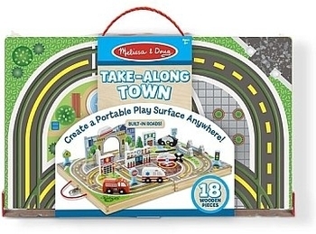 Деревянный футляр "Город", 18 элементов Melissa&Doug - Pampik