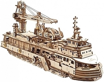 Механический пазл "Научно-исследовательское судно" Ugears - Pampik