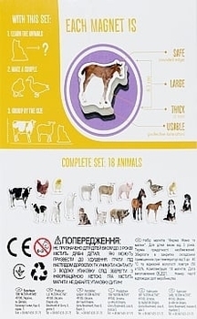 Набір реалістичних магнітів Magdum Ферма. Мами та малюки, 18 шт (ML4031-08 EN) - Pampik - 2