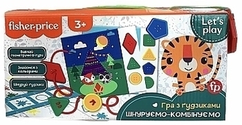 Игра с пуговицами "Шнуруем-комбинируем" (укр.) Fisher-Price, укр. - Pampik