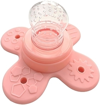 Ниблер силиконовый "Nibi Teether 2in1", розовый Kinderenok - Pampik - 2