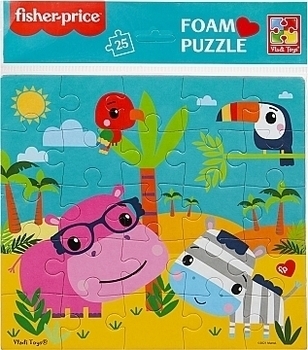 Мягкие пазлы "Fisher Price. Бегемот и зебра", англ. Vladi Toys - Pampik